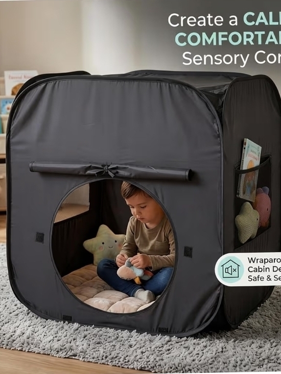 Other - Kids Play Tent Cube — Dark Gray Sensory Hideaway
